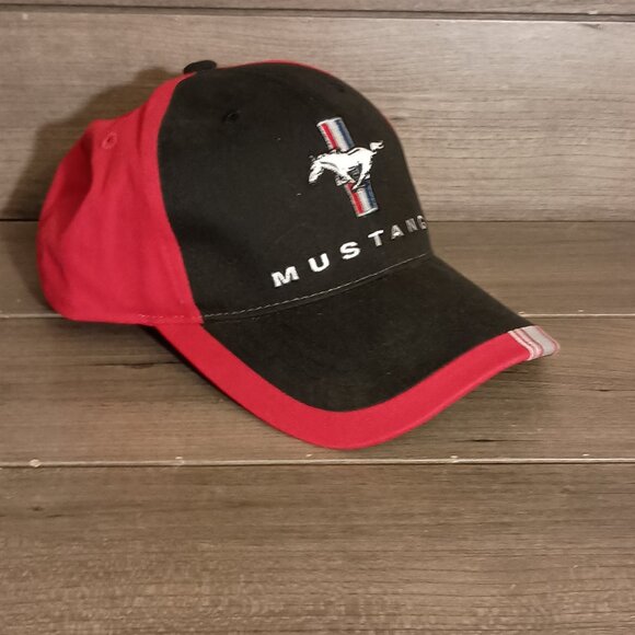 Mustang Baseball Cap Hat Adjustable Strap Checkered Flag Sports - Picture 3 of 11